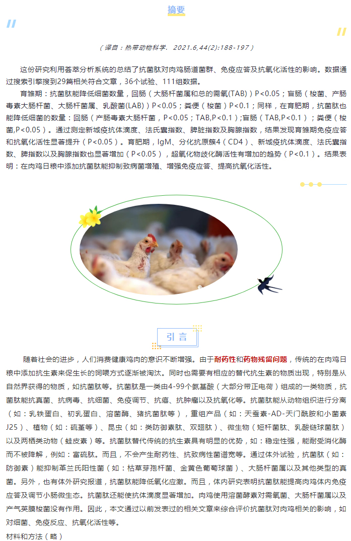 抗菌肽對肉雞腸道菌群、免疫應答及抗氧化活性影響的薈萃分析_01